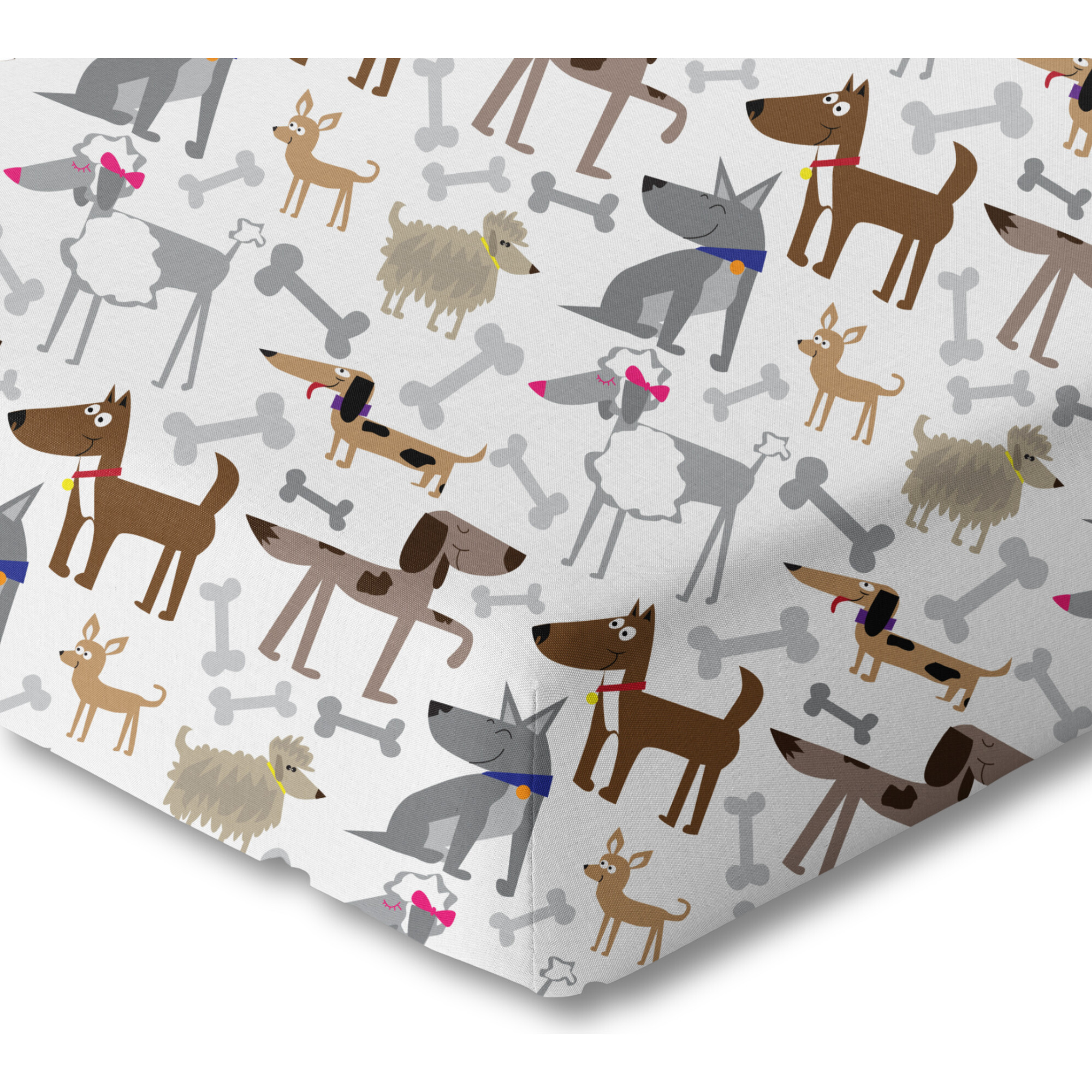 Organic Print Crib Sheet, Doggies - Crib Sheets - 1