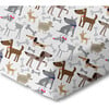 Organic Print Crib Sheet, Doggies - Crib Sheets - 1 - thumbnail