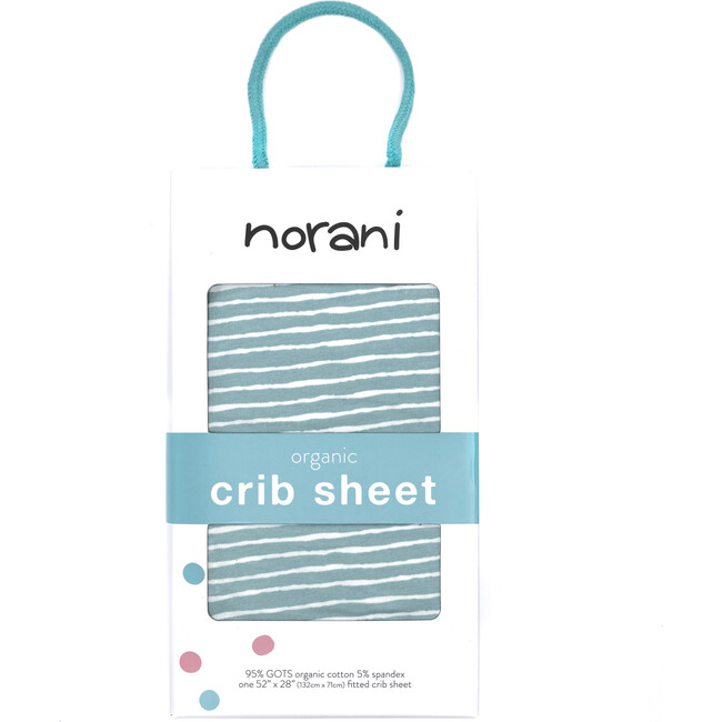 Organic Print Crib Sheet, Green And White Stripes - Crib Sheets - 2