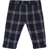 Navy Wool Checked Baby Pants - Pants - 1 - thumbnail
