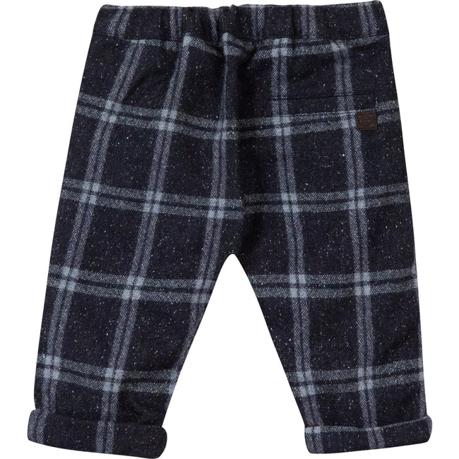 Navy Wool Checked Baby Pants - Pants - 2