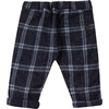 Navy Wool Checked Baby Pants - Pants - 2
