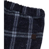 Navy Wool Checked Baby Pants - Pants - 3