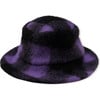 Wool Plaid Bucket Hat, Purple - Hats - 1 - thumbnail