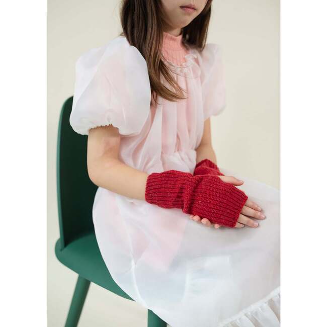 Speckled Wool Hand Warmers, Red - Gloves - 2