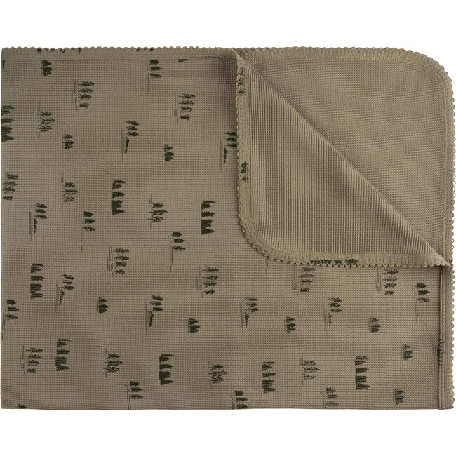 Waffle Knit Blanket, Hunter - Blankets - 1