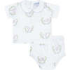 Lamb Print Diaper Cover Set, Blue - Mixed Apparel Set - 1 - thumbnail