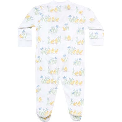 Chicks Print Smocked Footie, Yellow - Footie Pajamas - 2