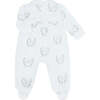 Lamb Print Smocked Footie, Blue - Footie Pajamas - 2