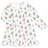 Wonderland Christmas Print Long Sleeve Playtime Dress, Green - Dresses - 1 - thumbnail