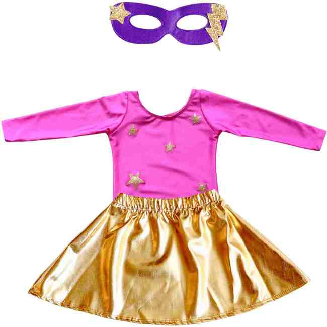 All Star Superhero Leotard & Skirt Set, Pink