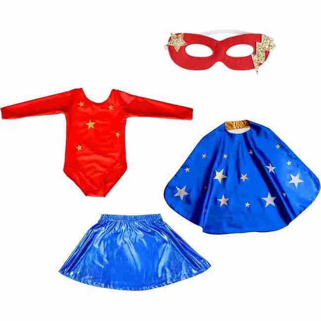 All Star Superhero Costume Set, Blue Red