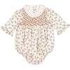 Elizabeth French Floral Smocked Bubble, Red - Rompers - 1 - thumbnail