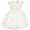 Colombe Silk Ceremony Smocked Dress, White - Dresses - 1 - thumbnail