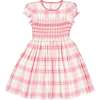 Lilibeth Tartan Flannel Smocked Dress, Pink - Dresses - 1 - thumbnail