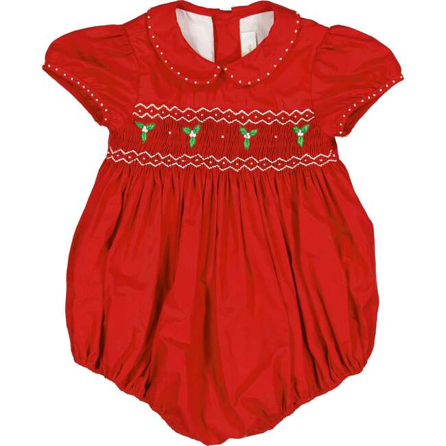 Pauline Classic Christmas Smocked Bubble, Red