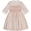 Magdalena Winter Floral Smocked Dress, Pink - Dresses - 1 - thumbnail