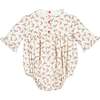 Elizabeth French Floral Smocked Bubble, Red - Rompers - 5