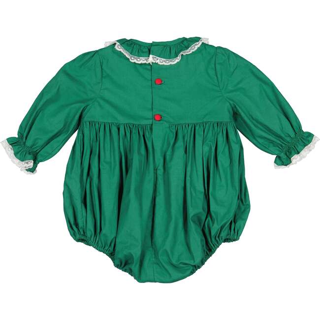 Margaret Christmas Long Sleeve Smocked Bubble, Green - Rompers - 6