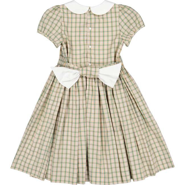 Josephine Tartan Winter Smocked Dress, Green - Dresses - 6