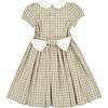 Josephine Tartan Winter Smocked Dress, Green - Dresses - 6