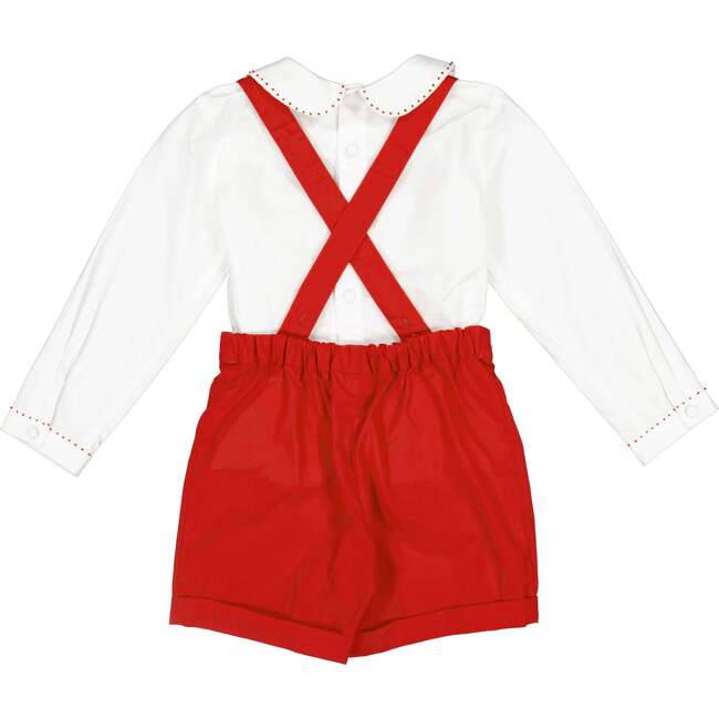 George Classic Christmas Smocked Dungaree, Red - Overalls - 6