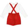 George Classic Christmas Smocked Dungaree, Red - Overalls - 6