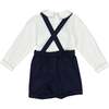 George Classic Christmas Smocked Dungaree, Navy - Overalls - 6