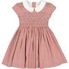 Camille Gingham Flannel Smocked Dress, Red - Dresses - 1 - thumbnail