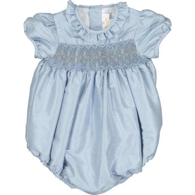 Astrid French Silk Smocked Bubble, Azur