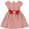 Camille Gingham Flannel Smocked Dress, Red - Dresses - 6