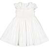 Antoinette Ceremony Smocked Dress, White - Dresses - 1 - thumbnail