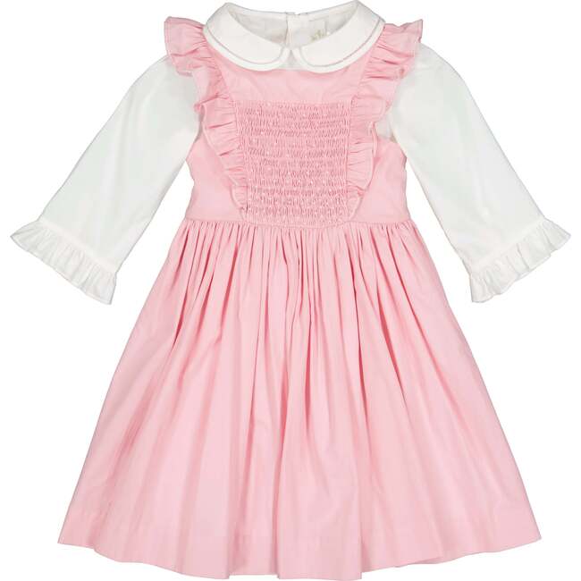 Alix Smocked Dress With Blouse, Pink & White