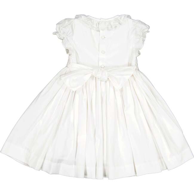 Antoinette Ceremony Smocked Dress, White - Dresses - 5