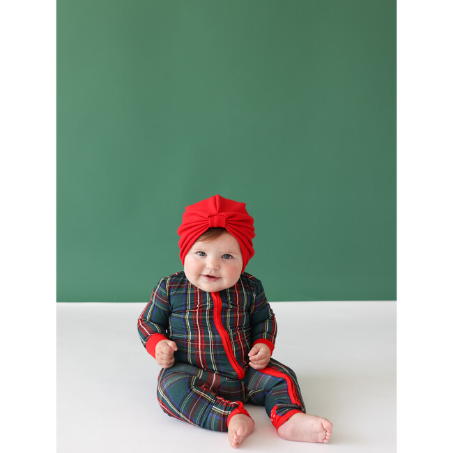 Tartan Plaid Newborn Convertible One Piece, Green - Rompers - 2
