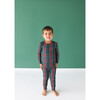 Tartan Plaid Long Sleeve Basic Pajama, Green - Pajamas - 2