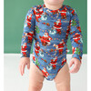 Santa Claus Long Sleeve Basic Bodysuit, Blue - Onesies - 2