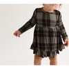 Sanders Long Sleeve Ruffled Bodysuit Dress, Black - Dresses - 2