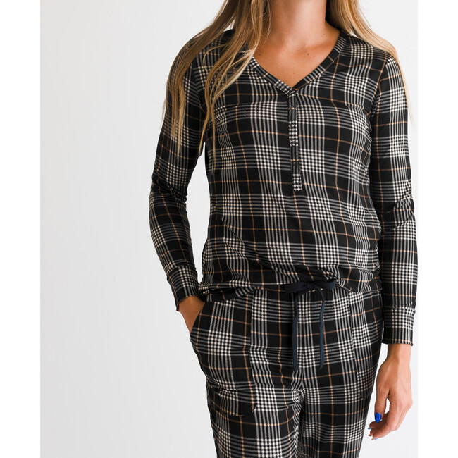 Sanders Women's Long Sleeve Pajama, Black - Pajamas - 6