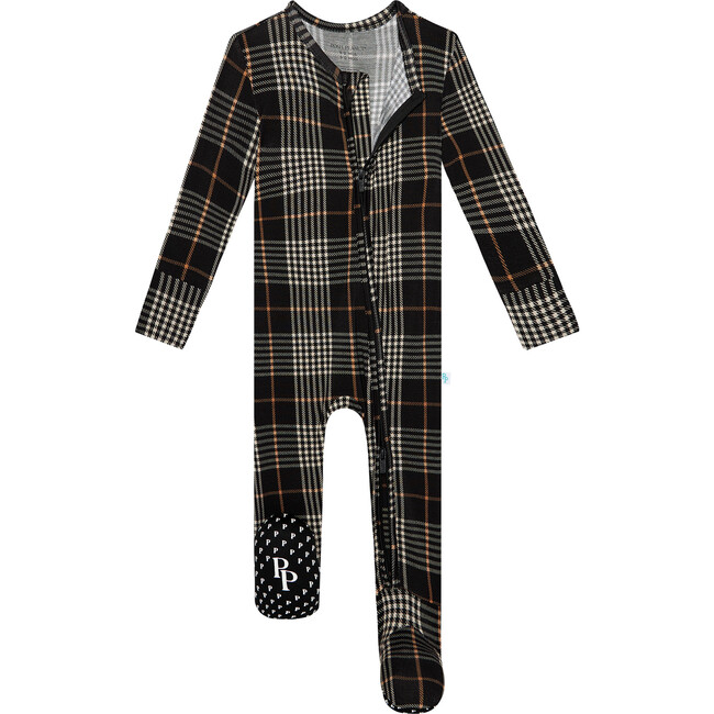 Sanders Footie Zippered One Piece, Black - Footie Pajamas - 2