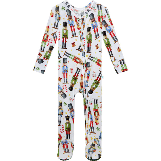 Nutcracker Footie Zippered One Piece, White - Footie Pajamas - 1