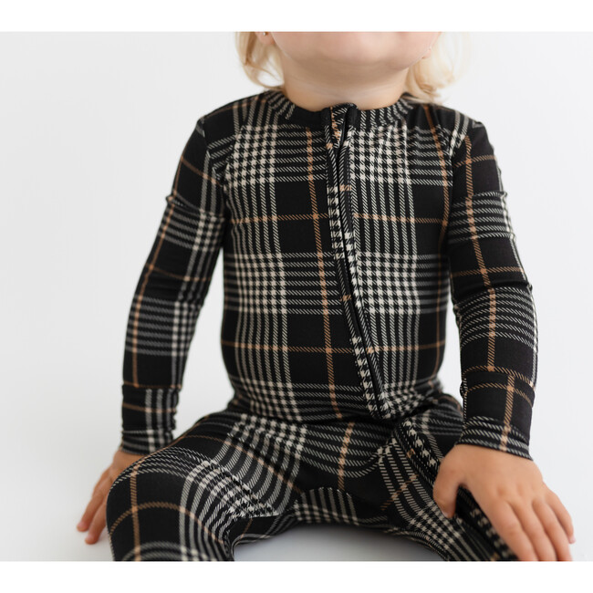 Sanders Footie Zippered One Piece, Black - Footie Pajamas - 4