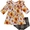 Goldie 3/4 Sleeve Flutter Dress & Bloomer Set, Pink - Mixed Apparel Set - 1 - thumbnail