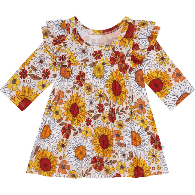 Goldie 3/4 Sleeve Flutter Dress & Bloomer Set, Pink - Mixed Apparel Set - 2
