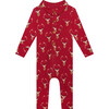 Dash Long Sleeve Collared Henley Long Romper, Red - Rompers - 1 - thumbnail