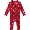 Dash Long Sleeve Collared Henley Long Romper, Red - Rompers - 2