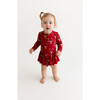 Dash Long Sleeve Henley Twirl Skirt Bodysuit, Red - Dresses - 2