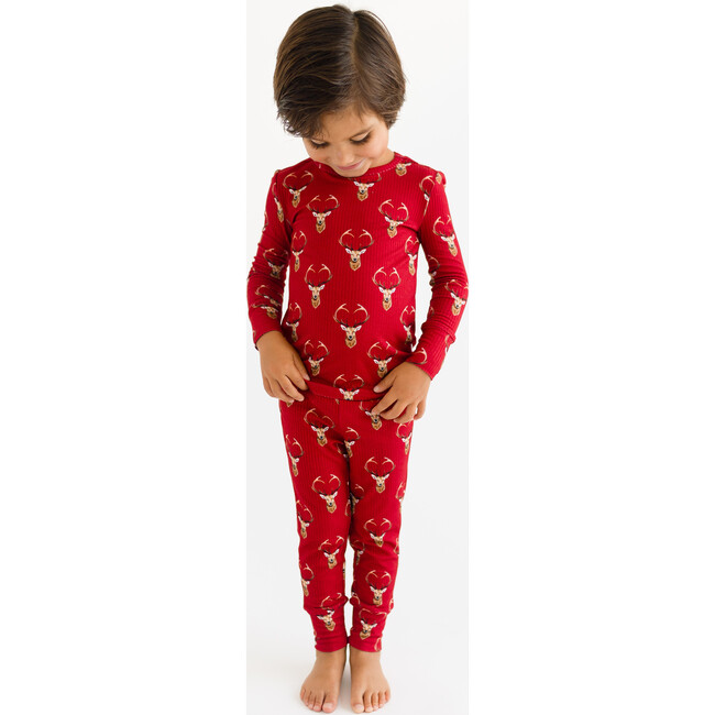 Dash Long Sleeve Basic Pajama, Red - Pajamas - 4