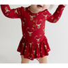 Dash Long Sleeve Henley Twirl Skirt Bodysuit, Red - Dresses - 3