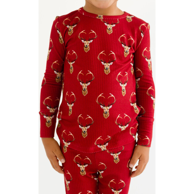 Dash Long Sleeve Basic Pajama, Red - Pajamas - 5